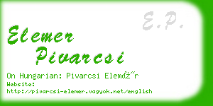 elemer pivarcsi business card